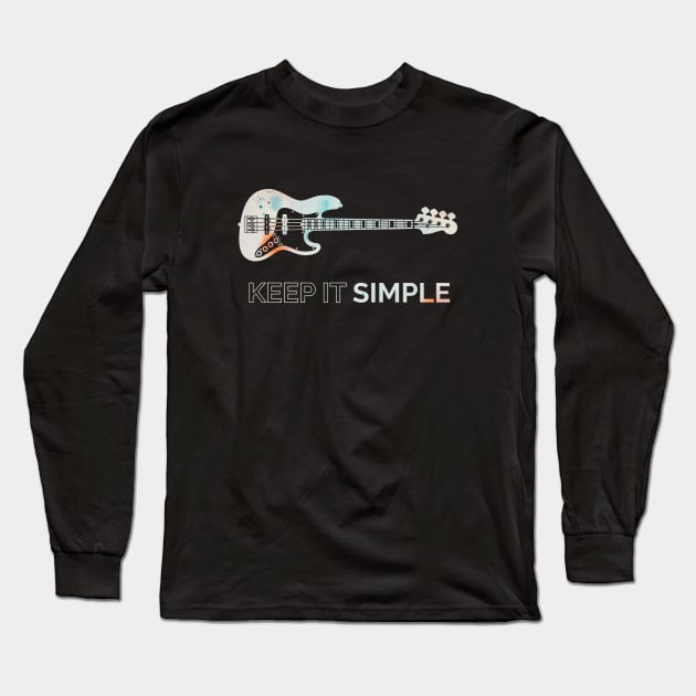 Keep It Simple J-Style Bass Guitar Texture Long Sleeve T-Shirt by nightsworthy